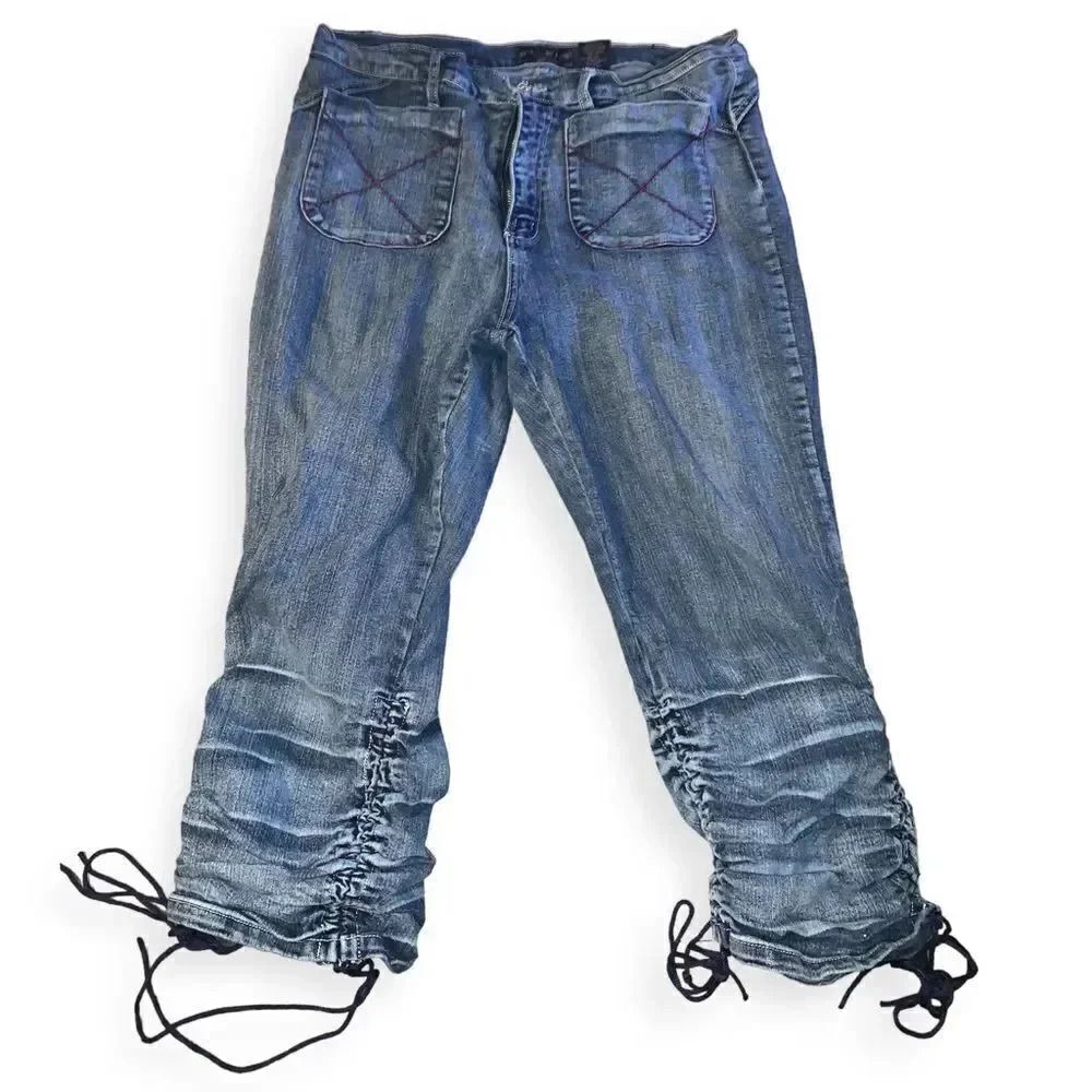 Y2k Vintage ruched denim jeans